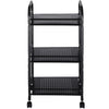 Carrello Multiuso in Metallo Verniciato Nero Bagno Cucina Parrucchiere Estetista