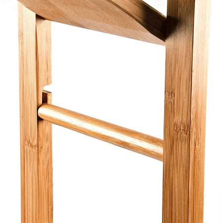 Piantana da Bagno Legno Bambù Porta Scopino e Porta Rotolo H 82 cm Stile Moderno