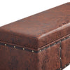 Cassapanca Pouf Contenitore Panca Vintage 80x40 H 43cm con Rivetti Marrone