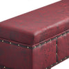 Cassapanca Pouf Contenitore Panca Vintage 80x40 H 43cm con Rivetti Bordò