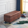 Cassapanca Pouf Contenitore Panca Vintage 80x40 H 43cm con Rivetti Marrone