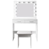 Consolle Trucco Specchio e Sgabello Led Mobile Makeup 2Cassetti 80x40 H 140cm