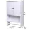 Pensile Armadietto da Bagno 2 ante Porta Asciugamano in legno Bianco H 73 cm