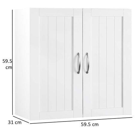 Pensile Armadietto 59.5x31 H 59.5cm in Legno mdf Bianco Bagno Cucina Ufficio