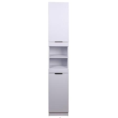 Mobile a Colonna Armadietto Salvaspazio da Bagno 4 Ripiani Interni 2 Ante H188cm