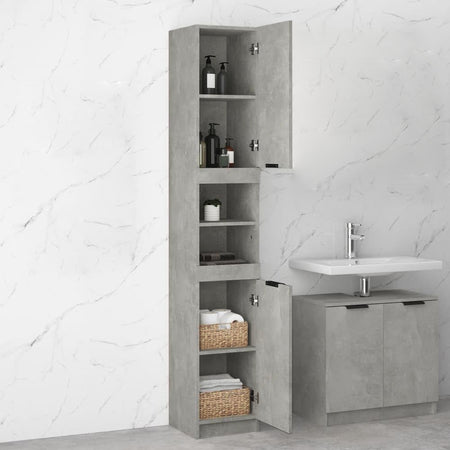 Mobile a Colonna Armadietto Salvaspazio da Bagno 4 Ripiani Interni 2 Ante H188cm