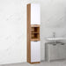 Mobile a Colonna Armadietto Salvaspazio da Bagno 4 Ripiani Interni 2 Ante H188cm