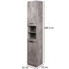 Mobile a Colonna Armadietto Salvaspazio da Bagno 4 Ripiani Interni 2 Ante H188cm
