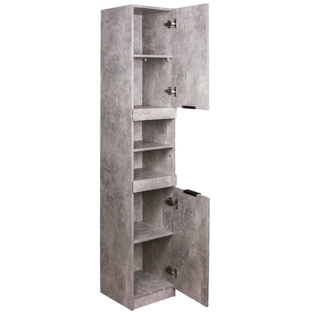Mobile a Colonna Armadietto Salvaspazio da Bagno 4 Ripiani Interni 2 Ante H188cm