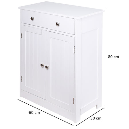 Mobile in Legno 60x30 H 80cm Bagno Camera Ingresso Salvaspazio 2 Ante 1 Cassetto