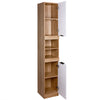 Mobile a Colonna Armadietto Salvaspazio da Bagno 4 Ripiani Interni 2 Ante H188cm