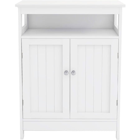Mobile in Legno 60x30 H 80cm Bagno Camera Ingresso Salvaspazio 2 Ante 1 Vano Bianco