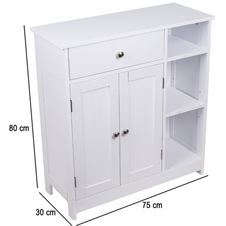 Mobile in Legno 75x30 H 80cm Bagno Camera Ingresso Salvaspazio 2 Ante 1 Cassetto