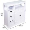 Mobile in Legno 80x30 H 86cm Bagno Camera Ingresso Salvaspazio 2 Ante 3 Cassetti
