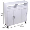 Carrello Mobiletto 4 Ruote Slim Salvaspazio 69.5x20 H 71.5cm Bianco Multiuso