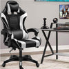 Sedia Poltrona Gaming Ufficio Scrivania Gioco Reclinabile 150° Girevole 2cuscini Bianco