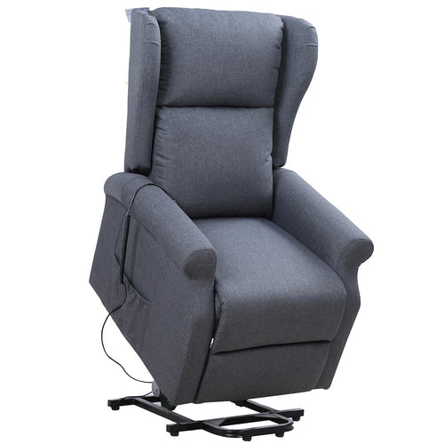 Poltrona Motorizzata Alza Persona Recliner Telecomando Poggia Testa Laterale Grigio