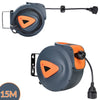 Prolunga Avvolgicavo Elettrico 15mt Presa Shucko Riavvolgimento automatico Freno