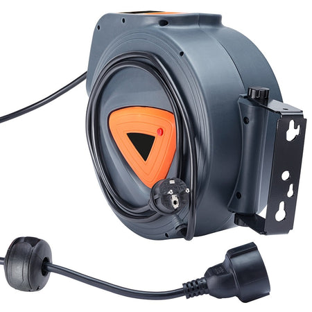 Prolunga Avvolgicavo Elettrico 15mt Presa Shucko Riavvolgimento automatico Freno