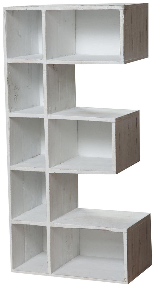 Biscottini Biscottini Bacheca a Muro Lettera E Legno Bianco Anticato 30x18x63 Arredo Casa