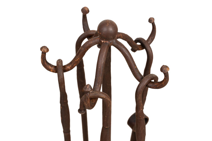 Biscottini Set attrezzi da camino in ferro L20XPR20XH83 cm