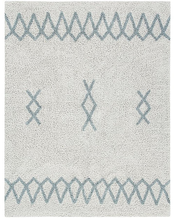 Tappeto Lavabile Atlas Natural - Vintage Blue - 100% Cotone (120 x 160 Lorena Canals