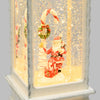 Lanterna decorativa Babbo Natale con glitter led per decorazioni natalizie
