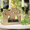 Decorazione natalizia con casette e scritta Home in legno da h 16 cm