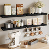 Kit 4 Mensole da Parete con gancio 40x14 H 3 cm Legno MDF Nero