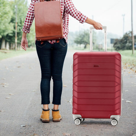 Set 4Valigie Rigide Ruote Easy roll Bagaglio mano Beauty Case Trolley Resistente