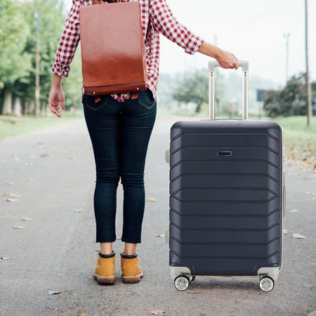 Set 4Valigie Rigide Ruote Easy roll Bagaglio mano Beauty Case Trolley Resistente