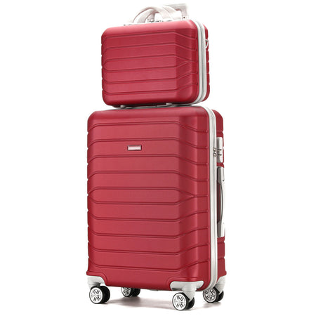 Set 4Valigie Rigide Ruote Easy roll Bagaglio mano Beauty Case Trolley Resistente