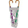 Porta Ombrelli Decorato H. 49 cm Metallo Verniciato Bianco Uso Interno Esterno