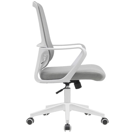 Sedia Poltrona da Ufficio Scrivania Girevole Altezza Regolabile 98-108cm Traspirante