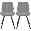 Sedia in Tessuto Kit 2pz Seduta e Schienale Ergonomici Gamba Metallo Nero Grigio