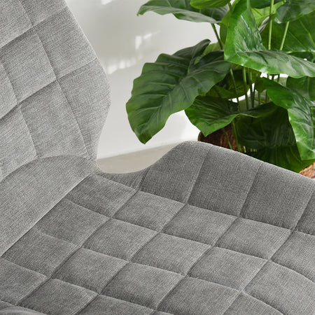 Sedia in Tessuto Kit 2pz Seduta e Schienale Ergonomici Gamba Metallo Nero Grigio