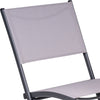 Set 3 Pezzi Tavolo con 2 Sedie Bar Hotel B&B Giardino Metallo Verniciato Pieghevole Grigio