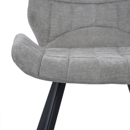Sedia in Tessuto Kit 2pz Seduta e Schienale Ergonomici Gamba Metallo Nero Grigio