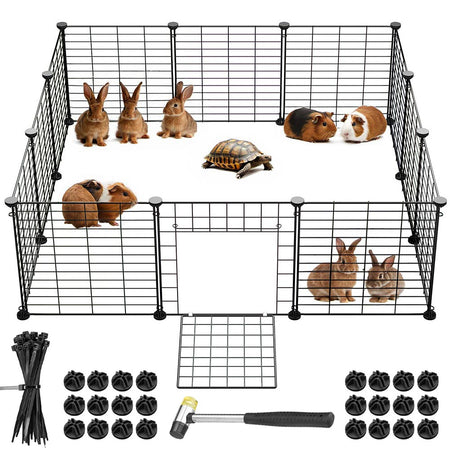 Recinto Cancelletto Animali Piccola Taglia 420cm 12 Moduli da 35xH35cm Nero