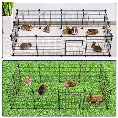 Recinto Cancelletto Animali Piccola Taglia 420cm 12 Moduli da 35xH35cm Nero