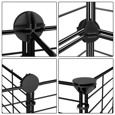 Recinto Cancelletto Animali Piccola Taglia 420cm 12 Moduli da 35xH35cm Nero