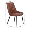 Sedia kit 2pz Pelle Ecologica Marrone Sala da Pranzo Ristorante Cucina Schienale Decorato