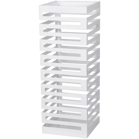 Porta Ombrelli Decorato H. 52 cm Metallo Verniciato Bianco Uso Interno Esterno
