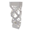 Porta Ombrelli Decorato H. 49 cm Metallo Verniciato Bianco Uso Interno Esterno