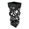 Porta Ombrelli Decorato H. 49 cm Metallo Verniciato Nero Uso Interno Esterno