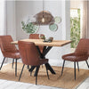 Sedia kit 2pz Pelle Ecologica Marrone Sala da Pranzo Ristorante Cucina Schienale Decorato