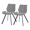 Sedia in Tessuto Kit 2pz Seduta e Schienale Ergonomici Gamba Metallo Nero Grigio