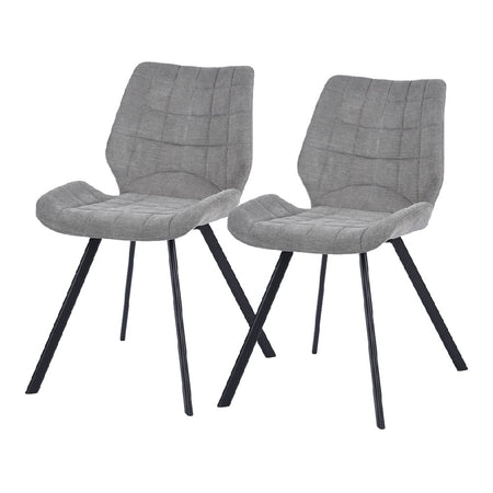 Sedia in Tessuto Kit 2pz Seduta e Schienale Ergonomici Gamba Metallo Nero Grigio