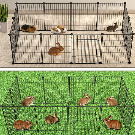 Recinto Cancelletto Animali Piccola Taglia 420cm 12 Moduli da 35xH35cm Nero