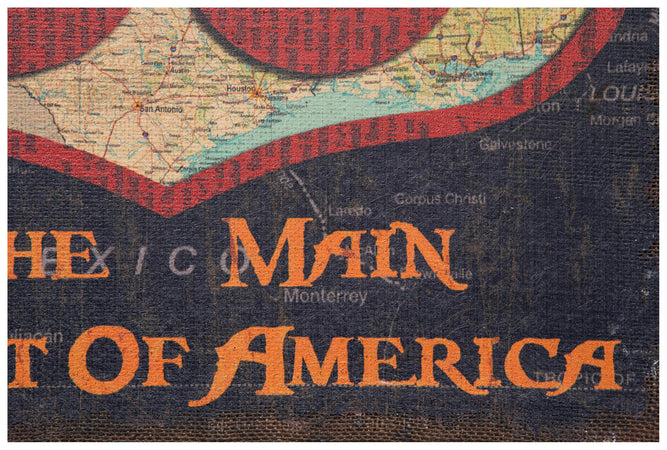 Biscottini Stampa 'ROUTE 66' su tela in juta grezza anticata L45xPR1,9xH60 cm dimensioni